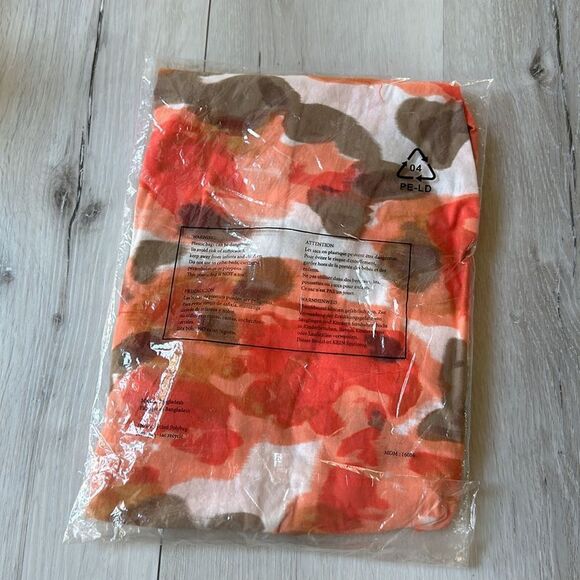 Vero Moda Women's dress VMJOA SL ABK DRESS WVN GA Size S in Orange/White NWT - Picture 9 of 9